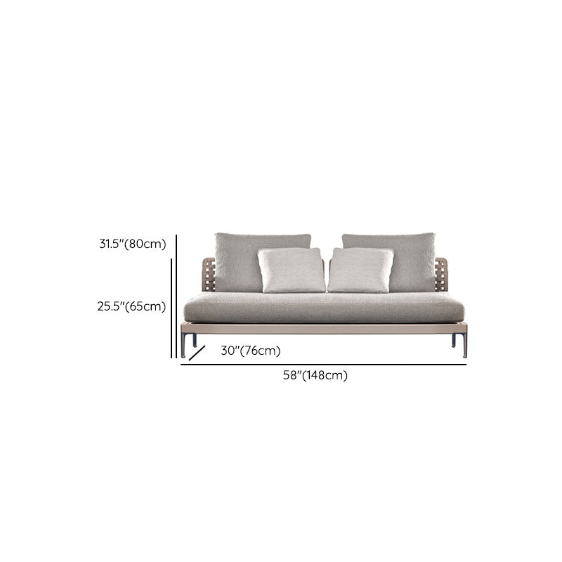 Contemporary Metal Frame Patio Sofa Water Resistant Outdoor Patio Sofa