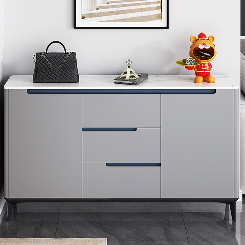 Contemporary Credenza Stone Dining Buffet with Cabinets and Drawers