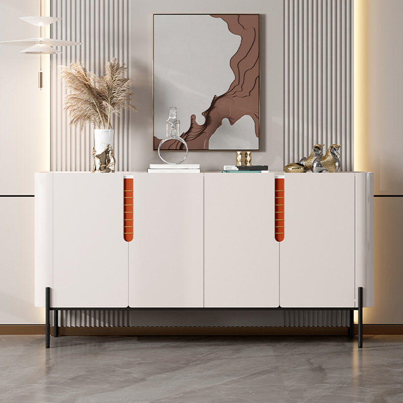 Stone Credenza Contemporary Style Dining Buffet with Cabinets