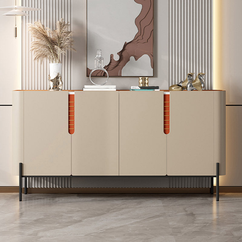 Stone Credenza Contemporary Style Dining Buffet with Cabinets