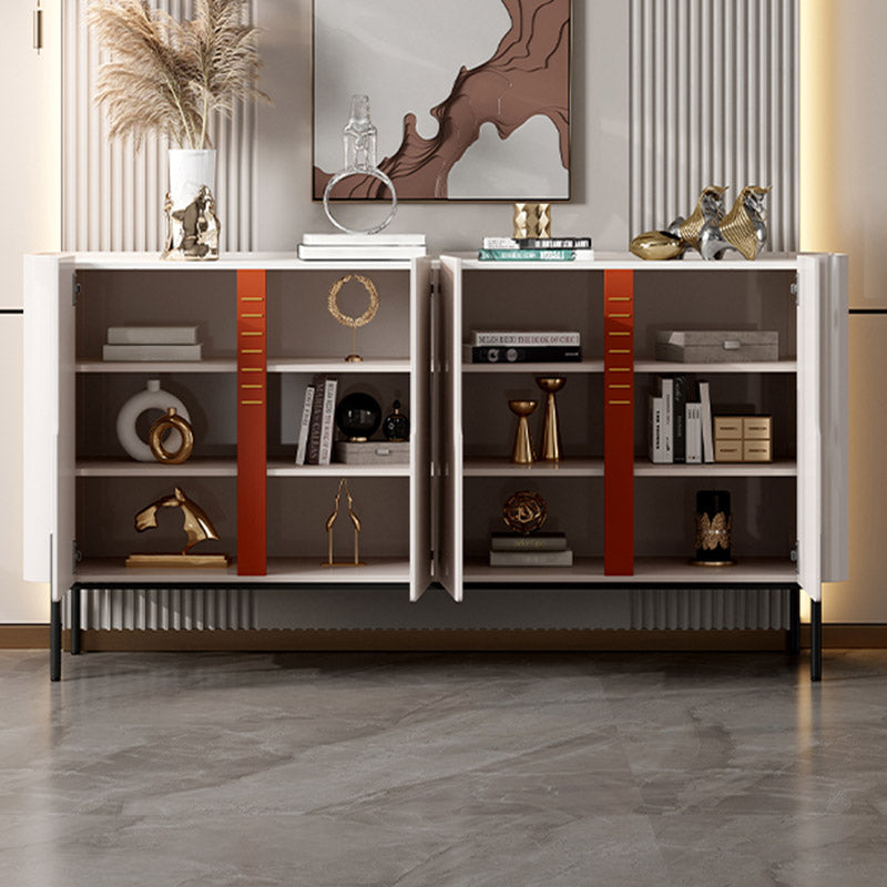 Stone Credenza Contemporary Style Dining Buffet with Cabinets