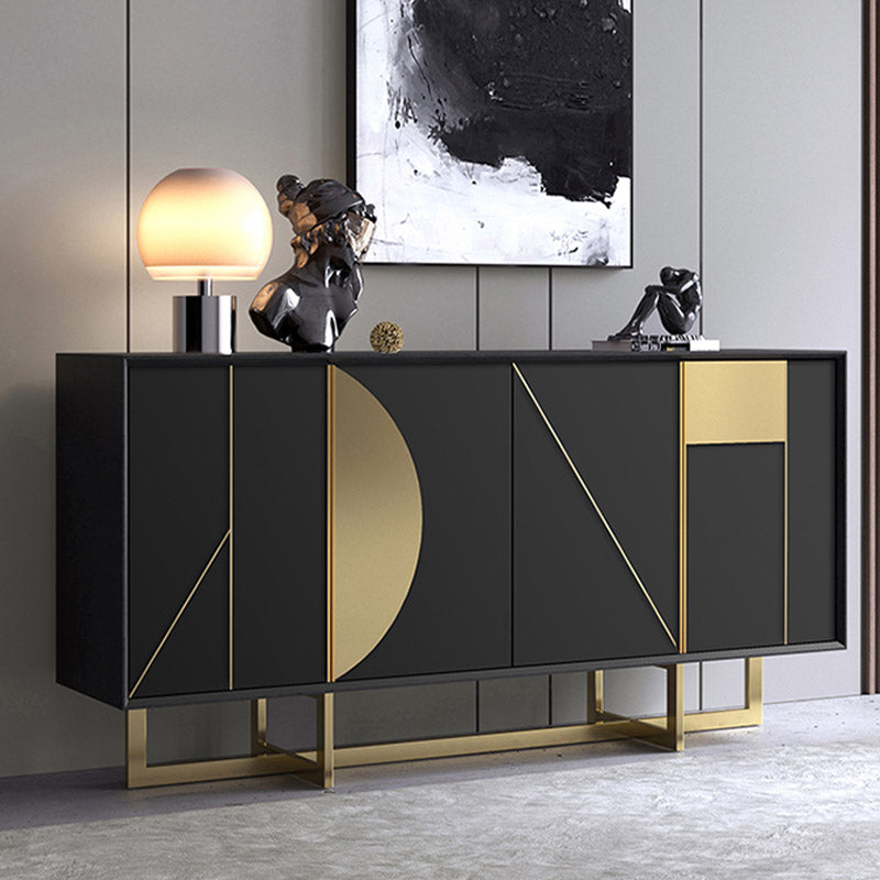 Glam Style Buffet Table Wood Buffet Credenza with Cabinets and Drawers