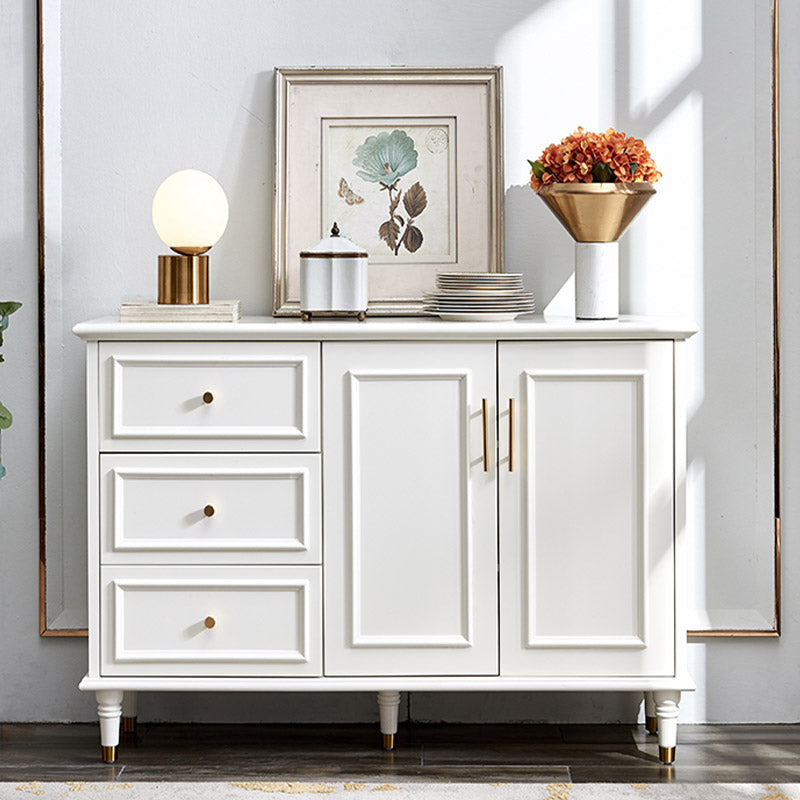 Wood Buffet Table Modern Side Board with Cabinets and Drawers