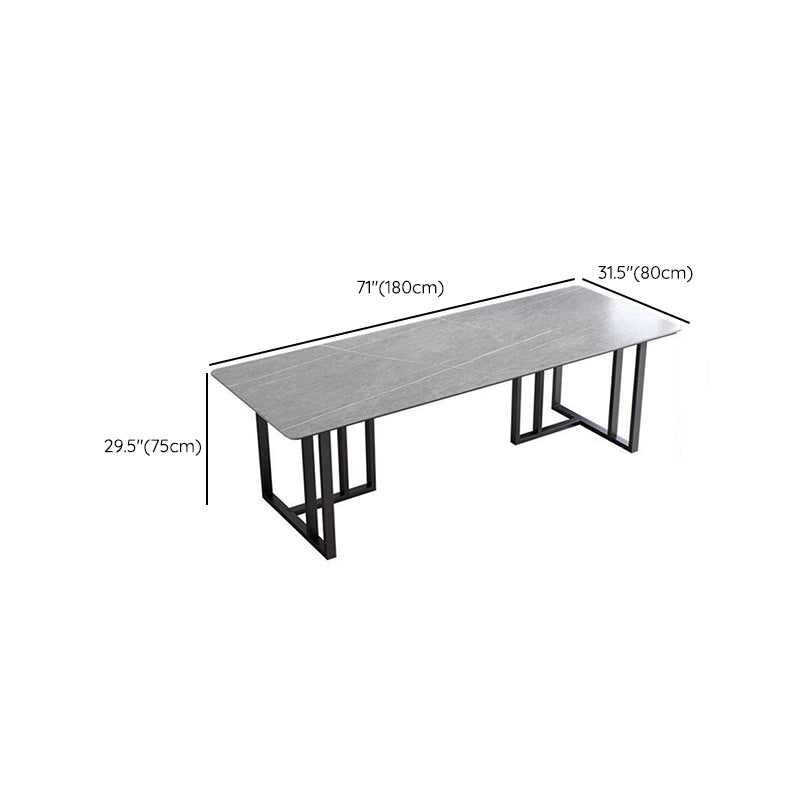 Modern Stone 29.53" Tall Writing Desk Curved Gray Office Desk