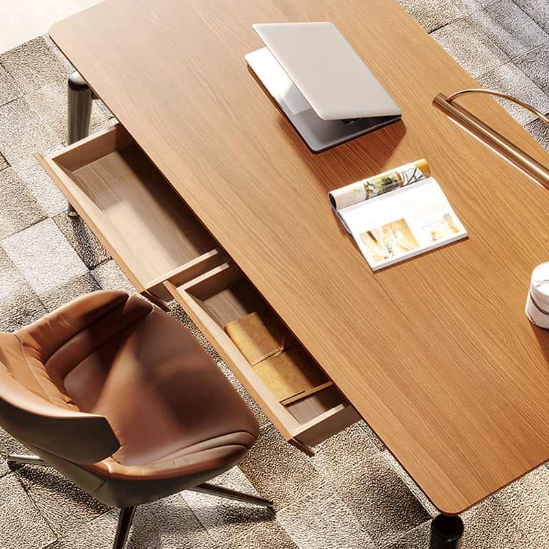 Rectangular Shaped Office Table Stone Writing Desk in Grey/White