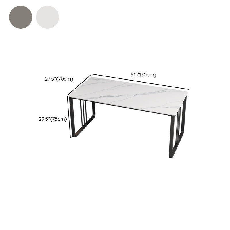 Curved Modern Office Desk Antique Finish Computer Desk with Metal Legs