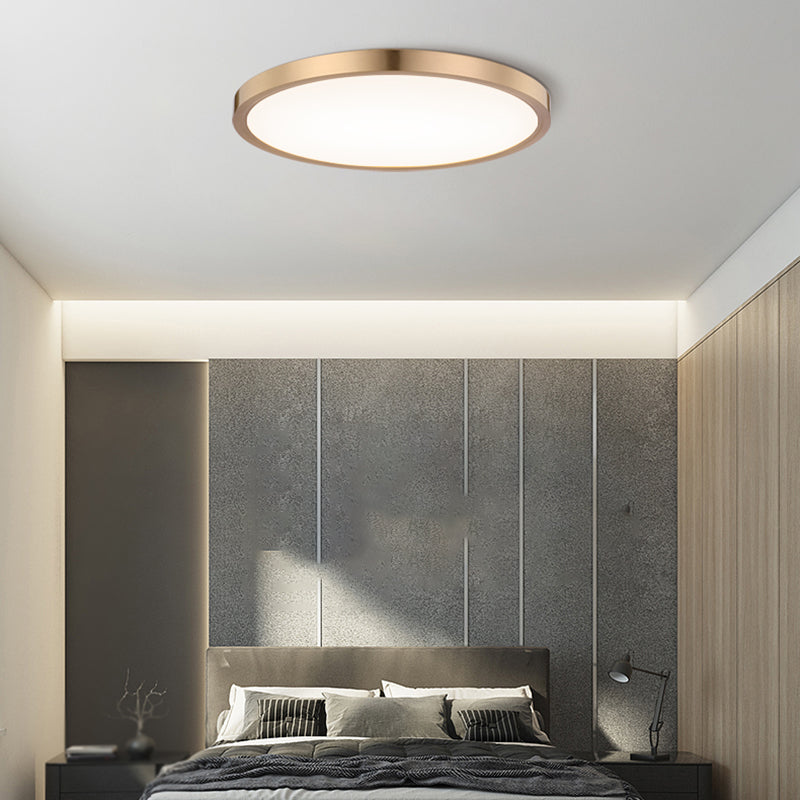 Metal LED Modern Flush Mount Circle Shape Ceiling Light with Acrylic Shade for Living Room