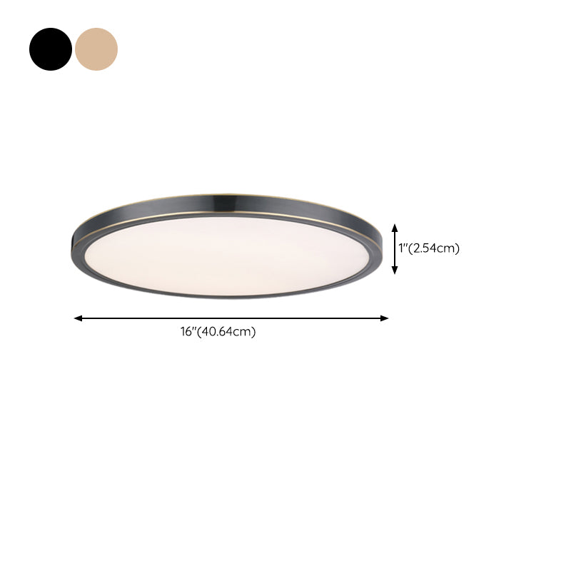 Metal LED Modern Flush Mount Circle Shape Ceiling Light with Acrylic Shade for Living Room