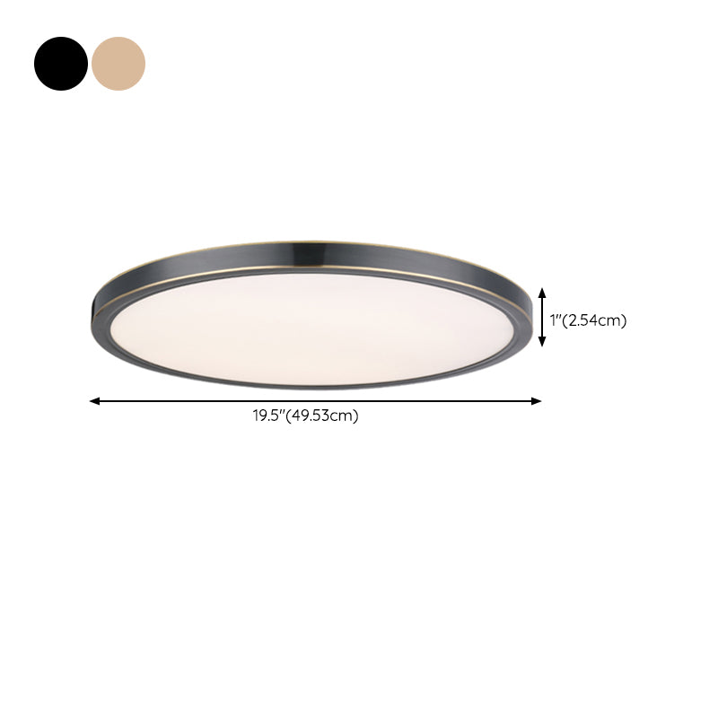 Metal LED Modern Flush Mount Circle Shape Ceiling Light with Acrylic Shade for Living Room