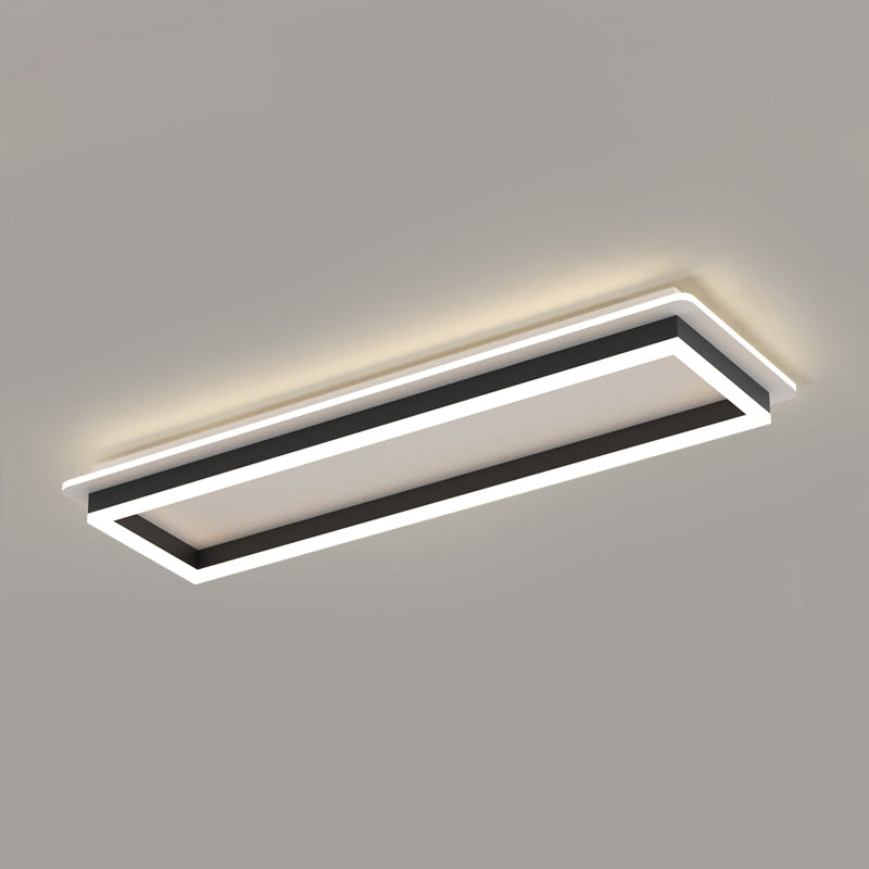 LED Modern Metal Flush Mount Rectangle Shape Ceiling Light with Acrylic Shade for Passage