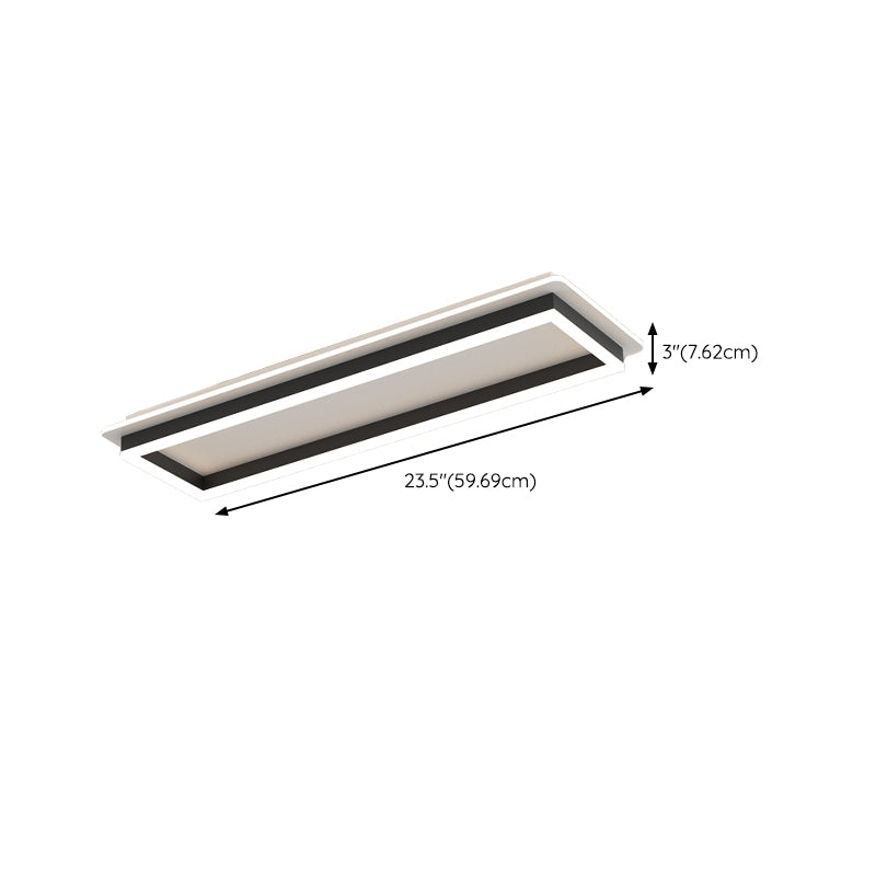 LED Modern Metal Flush Mount Rectangle Shape Ceiling Light with Acrylic Shade for Passage