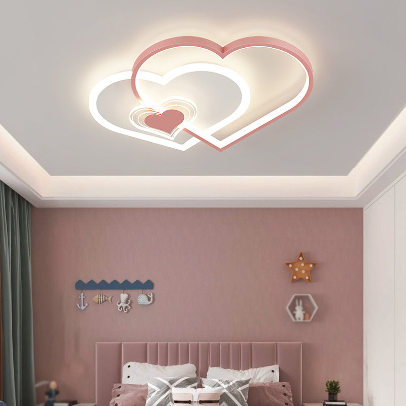 LED Metal Modern Flush Mount Geometric Shape Ceiling Lamp with Acrylic Shade for Bedroom