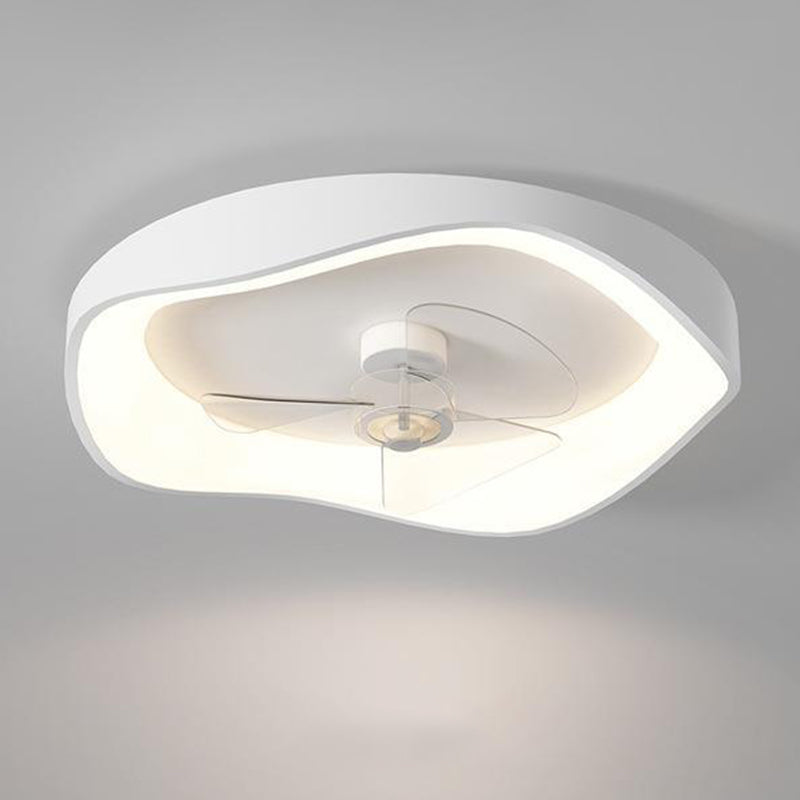 White Fan with Light 3-Blade Modernism LED Ceiling Fan for Foyer