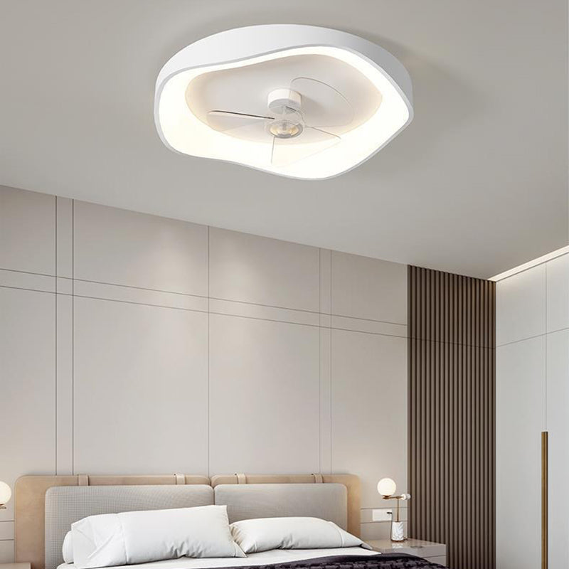 White Fan with Light 3-Blade Modernism LED Ceiling Fan for Foyer