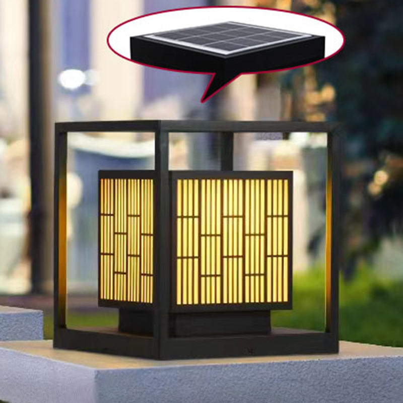 Modern LED Pillar Lighting Fixture Creative Solar Light for Yard