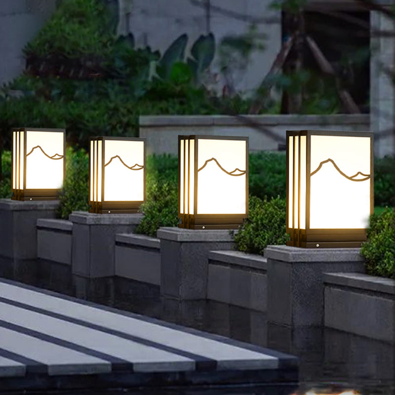 Contemporary Pillar Lamp Creative Outdoor Light for Backyard