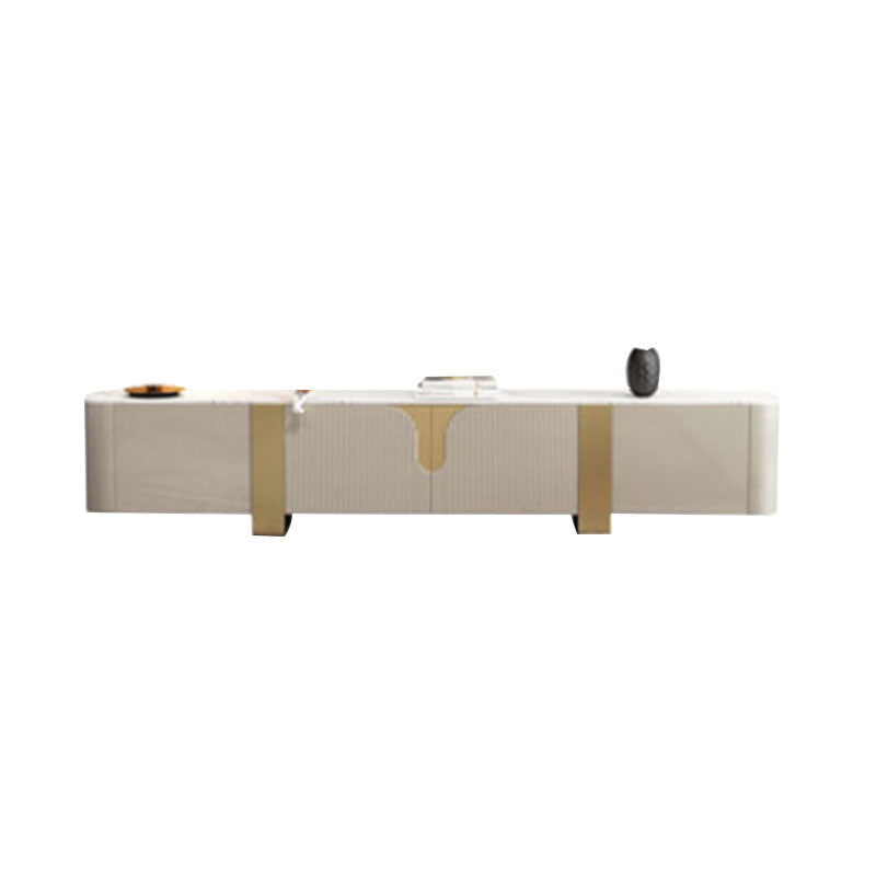 Glam TV Media Console Enclosed Storage TV Console with 2 Drawers