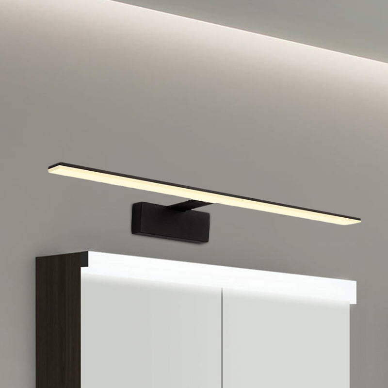 Black/White Rectangle Vanity Lamp Nordic 16.5"/20" Dia LED Acrylic Wall Sconce Light in Warm/White Light for Bathroom