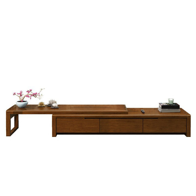 Traditional TV Media Console Solid Wood TV Console with 3 Drawers