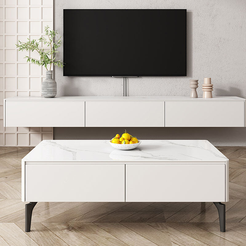 Modern TV Media Console Enclosed Storage TV Console with Drawers