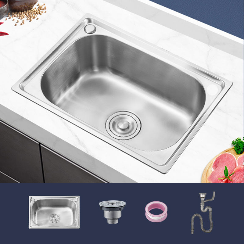 Contemporary Style Kitchen Sink Noise-cancelling Design Drop-In Kitchen Sink