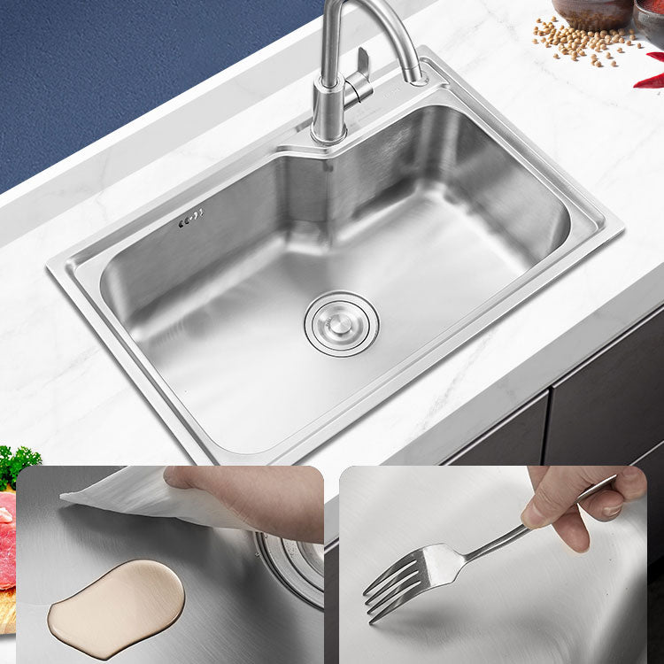 Contemporary Style Kitchen Sink Noise-cancelling Design Drop-In Kitchen Sink