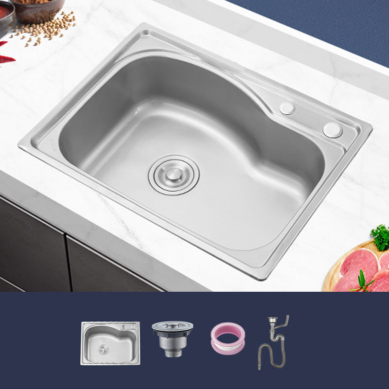 Contemporary Style Kitchen Sink Noise-cancelling Design Drop-In Kitchen Sink