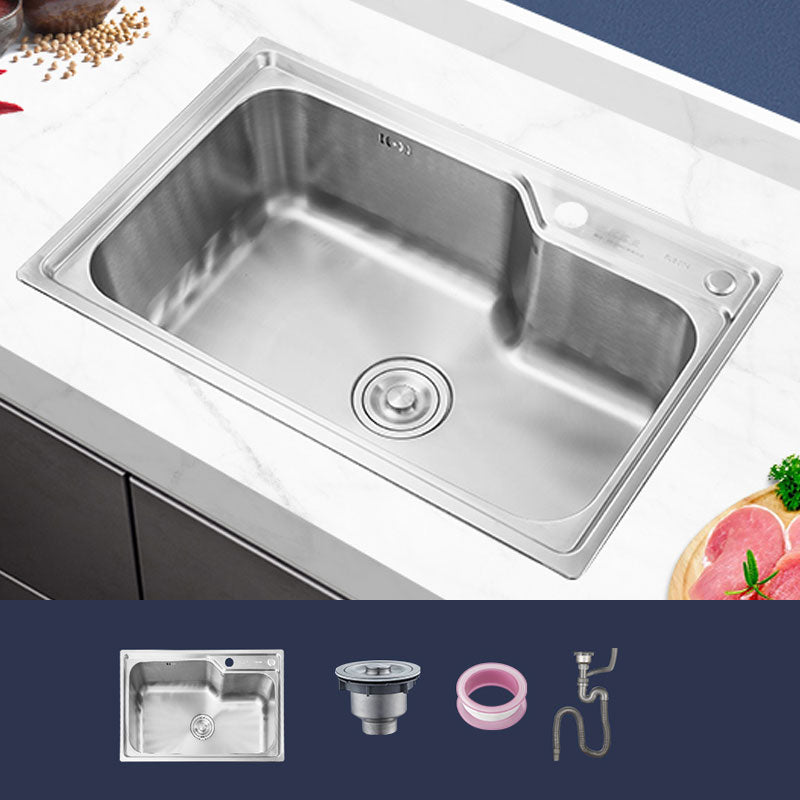 Contemporary Style Kitchen Sink Noise-cancelling Design Drop-In Kitchen Sink