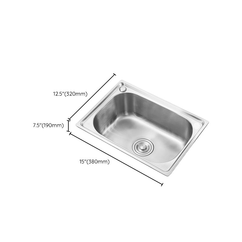 Contemporary Style Kitchen Sink Noise-cancelling Design Drop-In Kitchen Sink