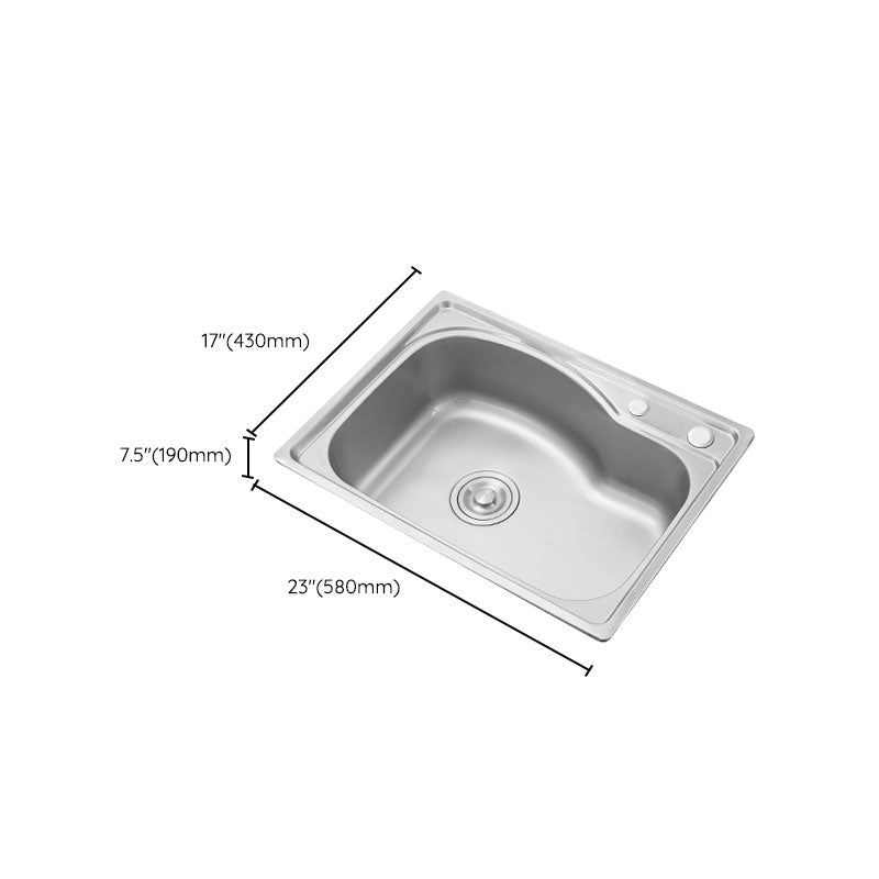 Contemporary Style Kitchen Sink Noise-cancelling Design Drop-In Kitchen Sink