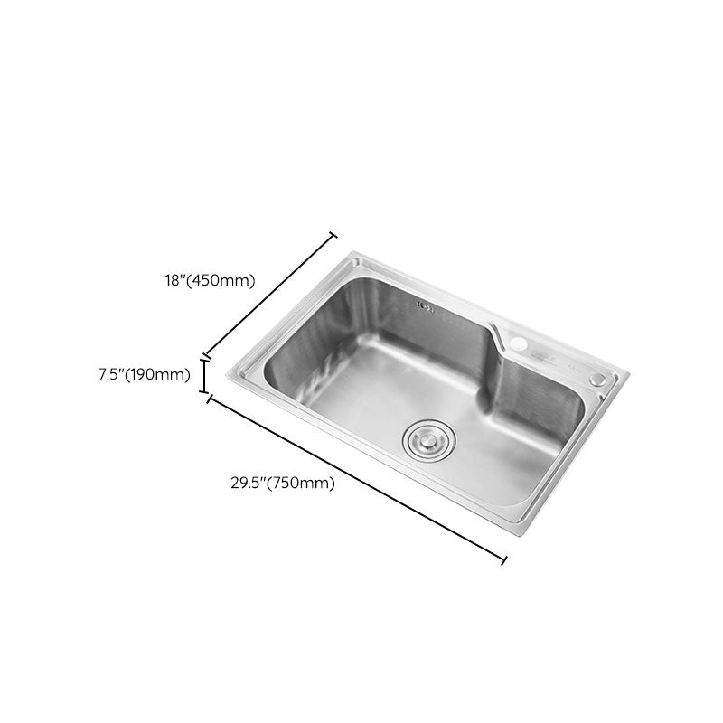 Contemporary Style Kitchen Sink Noise-cancelling Design Drop-In Kitchen Sink