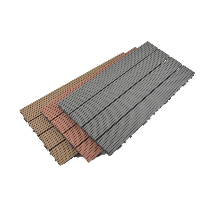 Wire Brushed Wood Floor Tile Click Lock Engineered Wood for Patio Garden