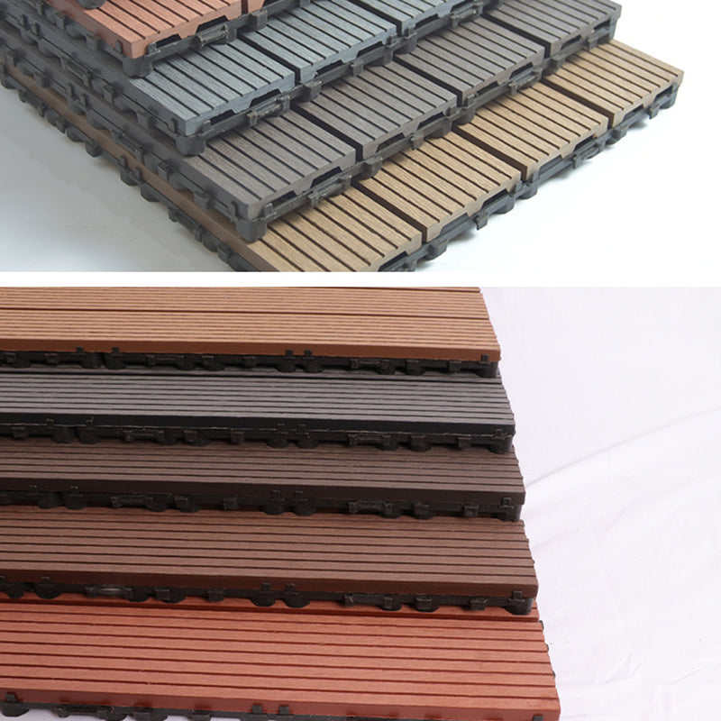 Wire Brushed Wood Floor Tile Click Lock Engineered Wood for Patio Garden