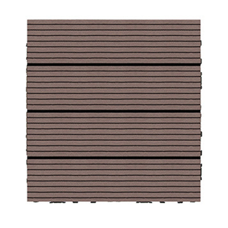 Wire Brushed Wood Floor Tile Click Lock Engineered Wood for Patio Garden