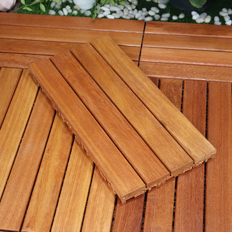 Rectangle Teak Floor Tile Water Resistant Click Lock Wooden Floor for Balcony