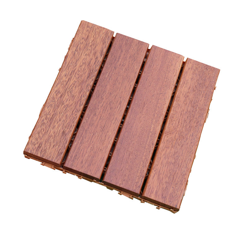 Rectangle Teak Floor Tile Water Resistant Click Lock Wooden Floor for Balcony