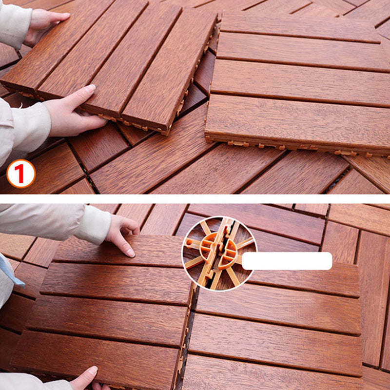 Tradition Teak Floor Tile Water Resistant Click Lock Wooden Floor for Balcony