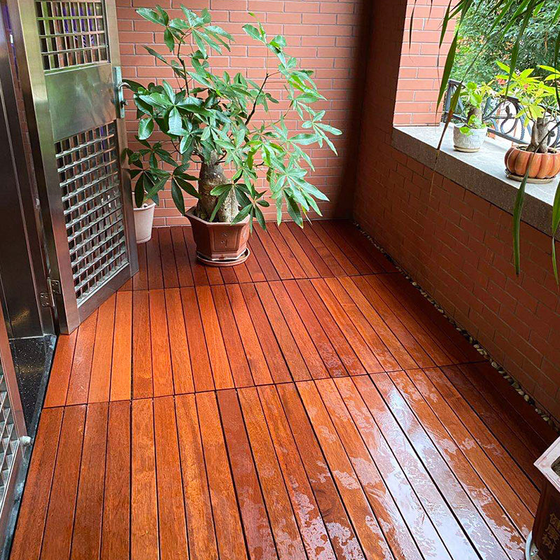 Tradition Teak Floor Tile Water Resistant Click Lock Wooden Floor for Balcony