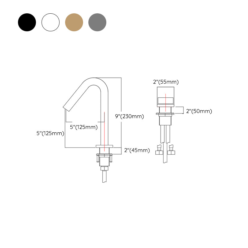 Modern Widespread Sink Faucet Knob Handle Gooseneck Arc Solid Brass Faucet