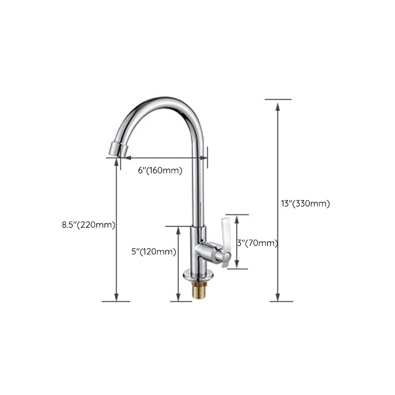 Contemporary Single Handle Faucet Standard Kitchen Faucet Pull down 1-Hold  Water Filler