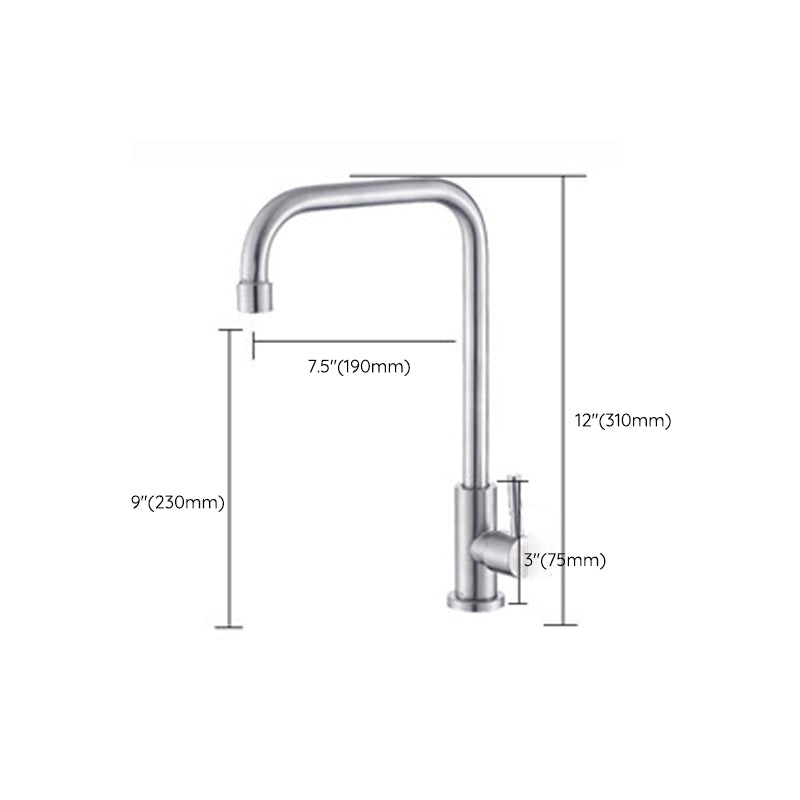 Contemporary Single Handle Faucet Standard Kitchen Faucet Pull down 1-Hold  Water Filler