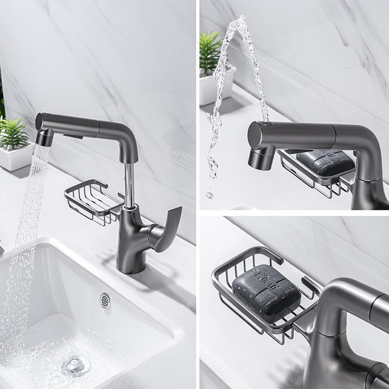 Modern Single Handle Kitchen Faucet 1-Hold Water Faucet with Pull Out Sprayer