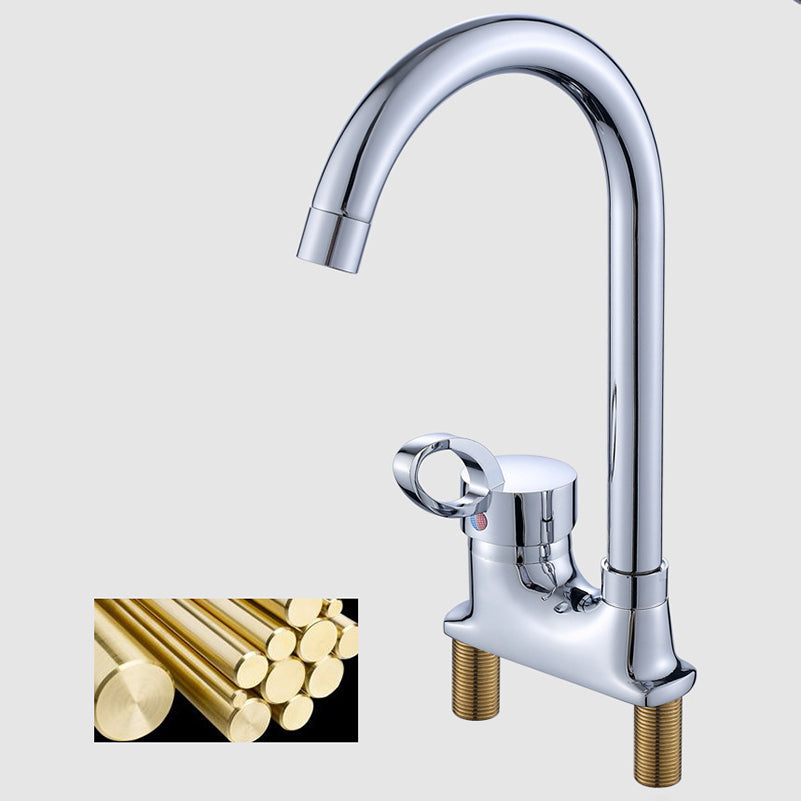 Modern 1-Handle Faucet with Water Dispenser Gooseneck Standard Kitchen Faucet