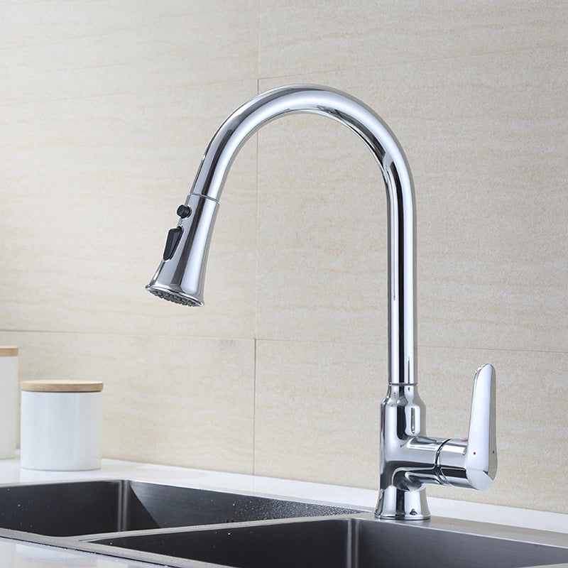 Modern Kitchen Faucet Single Handle Water Faucet with Pull out Sprayer