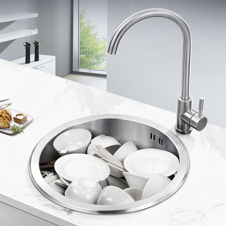 Contemporary Kitchen Sink Stainless Steel Single Bowl Kitchen Sink