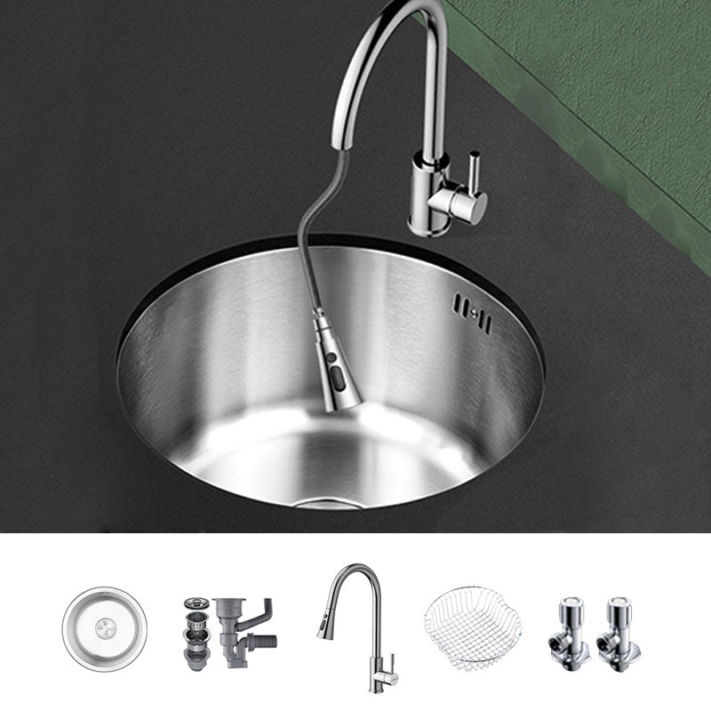 Contemporary Kitchen Sink Stainless Steel Single Bowl Kitchen Sink