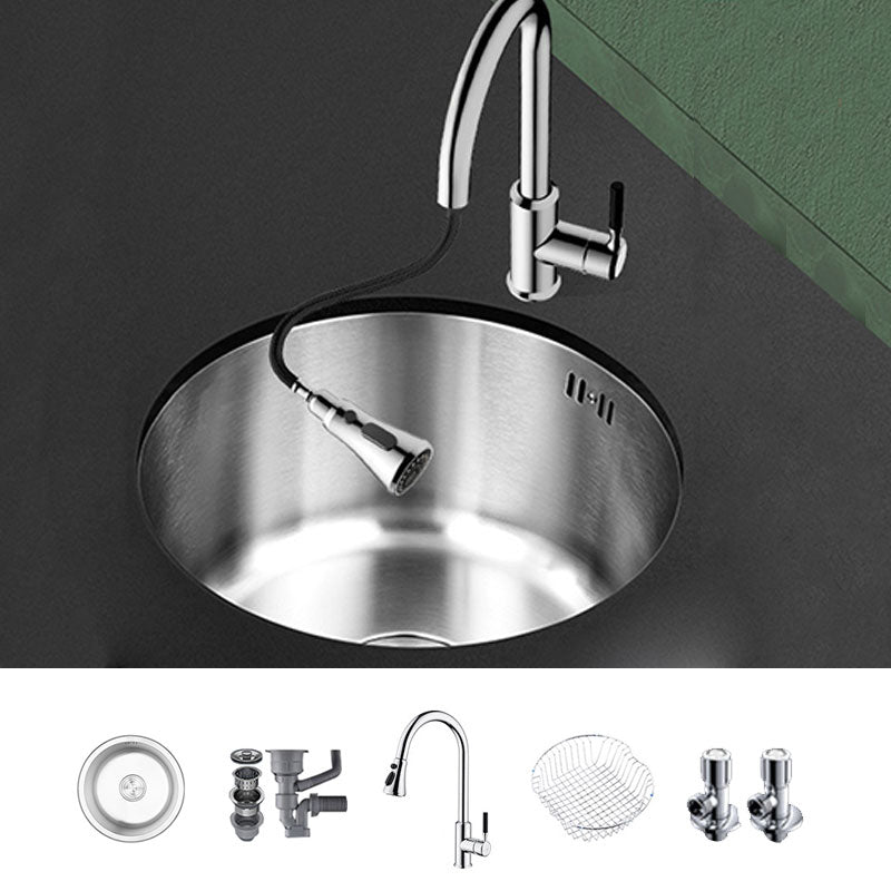 Contemporary Kitchen Sink Stainless Steel Single Bowl Kitchen Sink