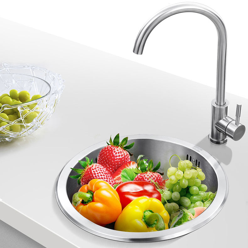 Contemporary Kitchen Sink Stainless Steel Single Bowl Kitchen Sink