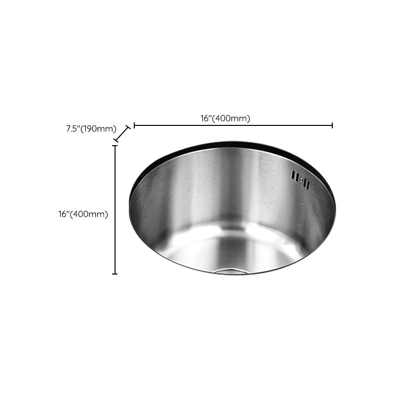 Contemporary Kitchen Sink Stainless Steel Single Bowl Kitchen Sink