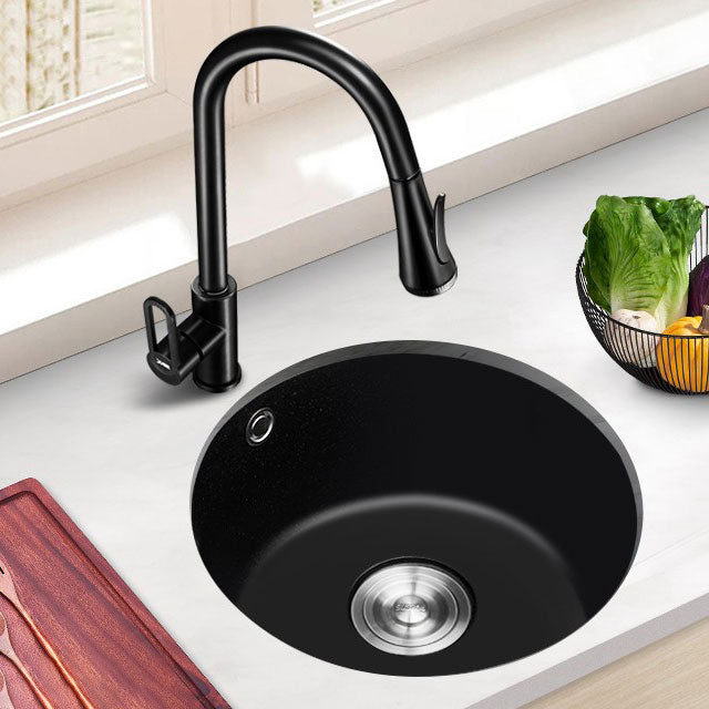 Contemporary Style Kitchen Sink Quartz Single Bowl Kitchen Sink